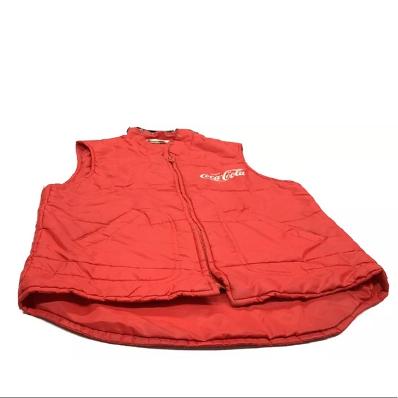 VTG 80s 90s Chalk Line Coca Cola Red Puffer Vest - Picture 2 of 7
